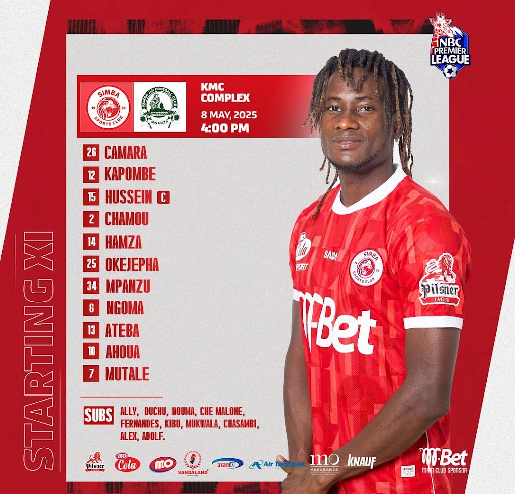KIKOSI Cha SIMBA Vs Pamba Jiji Leo Tarehe 08 May 2025