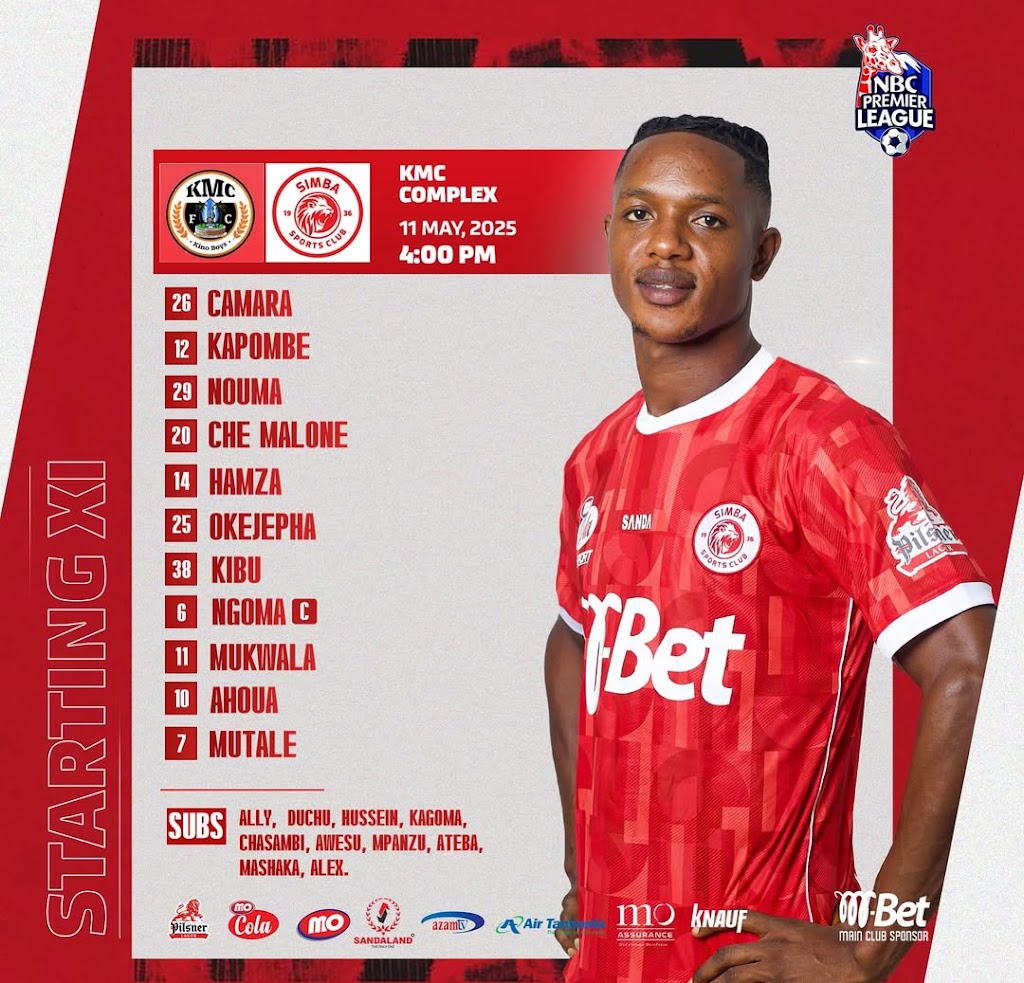 KIKOSI cha Simba Vs KMC Leo Tarehe 11 May 2025